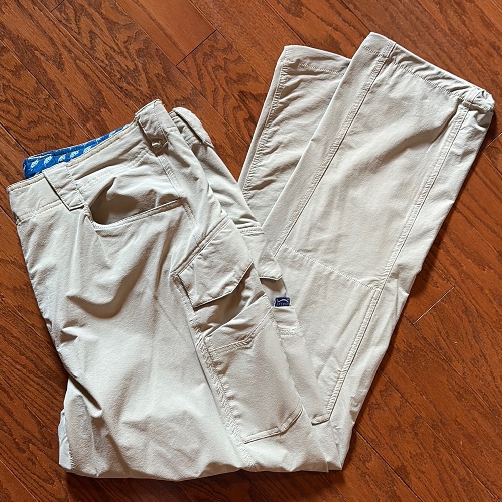 AFTCO Tan Cargo Pants Lightweight Cotton Blend